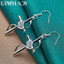 URMYLADY Bạc 925 Chữ Thập Zircon Bông Tai Nữ Quyến Rũ Trang Sức Cưới Thời Trang