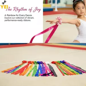 < YEI > Phụ Kiện Khiêu Vũ Polyester Thể Dục Dài Ruy Băng Cầu Vồng Co Giãn Nhiều Màu Dây Đeo Cổ Tay Cổ Vũ Mới