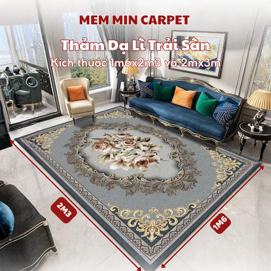 THB17- Thảm Bali Dạ Lì Trải Sàn Phòng Khách,Thảm Trải Sàn Trang Trí Phòng Khách Kích Thước 2mx3m, 1m6x2m  - MemMinCarpet