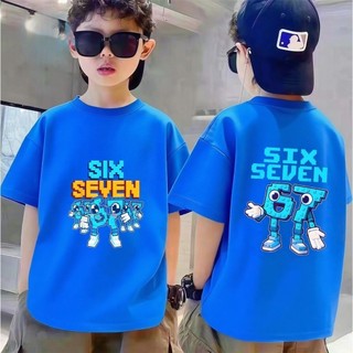 Áo Thun Trẻ Em Bé Trai Gái In SIX SEVEN 67 Pixel, Áo Bông Ngắn Tay Hè Phong Cách Game Size 3-12 Tuổi COD