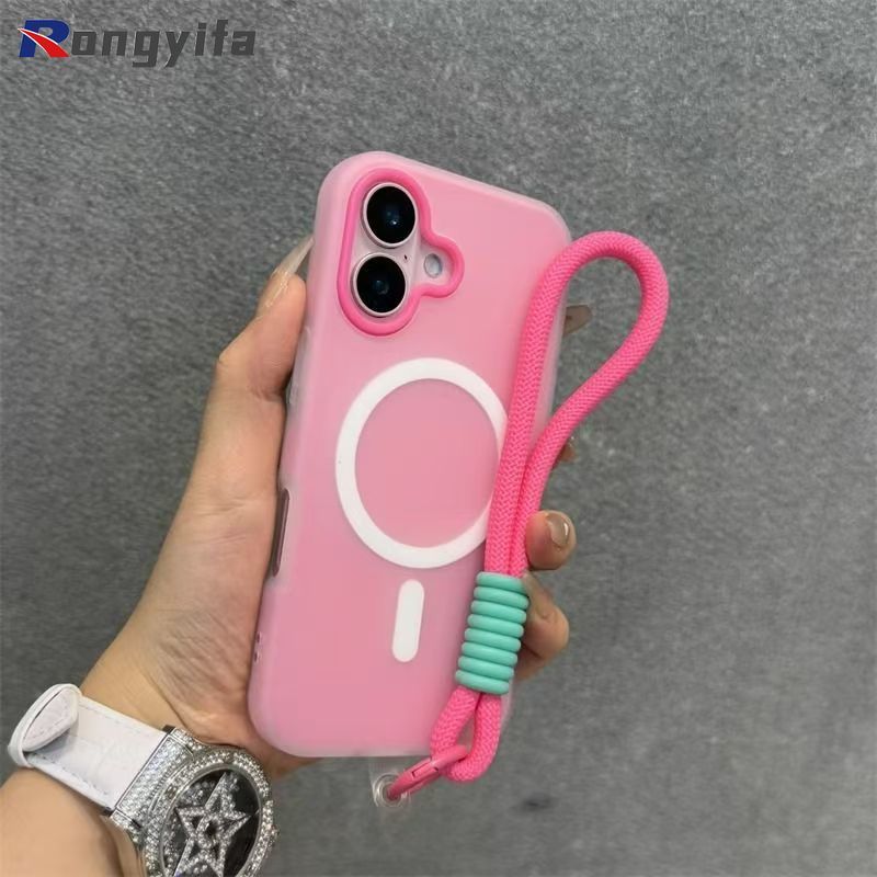 Ốp lưng từ tính 2 trong 1 cho Tecno Pova 7 Neo Ultra 6 Neo Pro 5 Slim 5G 4G Vỏ điện thoại sạc không dây màu kẹo có dây buộc