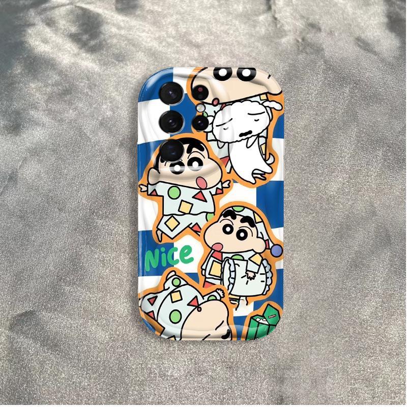 Thích Hợp Cho Samsung S20 S21 S22 S23 S24 S25 S26 + FE Plus Ultra 3D Bảo Vệ Mềm Crayon Shin-chan Vỏ Điện Thoại Chống Sốc
