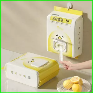YB2 360 Chiếc Bọc Nhựa Dùng Một Lần Bao Bọc Thực Phẩm Co Giãn Có Thể Bảo Quản Có Hộp Đựng Treo Tường