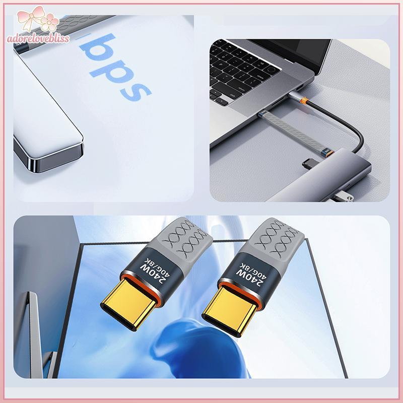 THÊM Cáp dữ liệu USB4 Thunderbolt 3 4 40Gbps USB C sang Type C Cáp ngắn 240W 8K60Hz cho 15 Pro Max SSD BSS