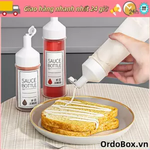 Hộp đựng nước sốt Salad ORDOBOX, trong suốt có nắp chai ép gia vị, tiện ích nhà bếp di động có quy mô Chai xịt dầu sốt cà chua