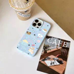 Bức vẽ câ dừaVỏ bột gạo phù hợp với ốp điện thoại 17/16 promax, iPhone 15 / chống gãy