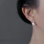 Bông tai nữ zircon kẻ sọc siêu nhỏ màu bạc khí chất cổ điển được cá nhân hóa và đa năng