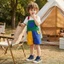 6M-4Y Tập Đi Bé Gái Bé Trai Retro Quần Short Tổng Thể Dễ Thương Màu Sắc Tương Phản Mùa Hè Áo liền quần Có Túi