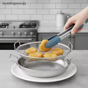 {BUDDI} Thiết kế tròn lọc dầu có tay cầm đôi bền bỉ bằng thép không gỉ để nấu ăn hiệu quả {buddingenergy}