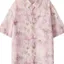 Phong Cách Hợp Thời Trang Cặp Đôi Tua Rua Bướm Hồng Tay Ngắn Nam Nữ Thiết Kế Mùa Hè Áo Sơ Mi Jacquard Bên Biển