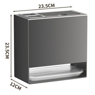 Treo Tường Khối Dao Đũa Giá Đỡ Thép Carbon Có Thể Tháo Rời Khay Chống Rỉ Giá Bếp