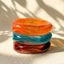 Vòng tay Acrylic WEETW, Vòng tay nhựa chuyển màu trong suốt, Vòng đeo tay cổ điển chống thấm nước bằng đá cẩm thạch không đều Chunky Cuff Fashionistas