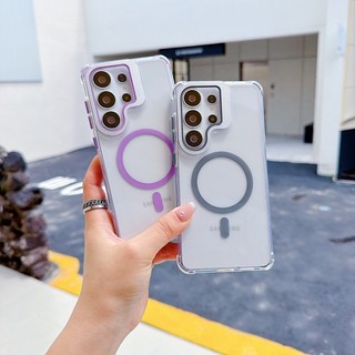 Nắp ống kính từ tính Vỏ điện thoại trong suốt cho Samsung Galaxy S26 S25 S24 Ultra Plus S25 FE A57 A56 A26 A36 Ốp lưng có đế ống kính
