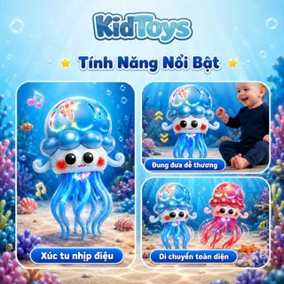 Bạch Tuộc Nhảy Múa KidToys Có Đèn Nhạc - Tự Động Chuyển Hướng Khi Gặp Vật Cản