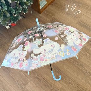 Hàng sẵn có ins Ô trong suốt Phim hoạt hình tự động dành cho học sinh Tay cầm thẳng Dễ thương có thể gập lại Trẻ em Người lớn Dày Nữ UXP