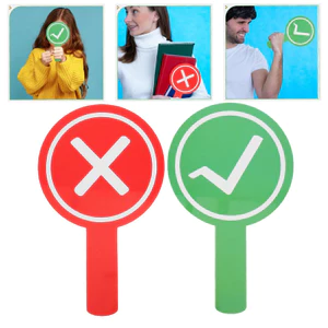 Mới Hai Mặt Đúng Điểm Giả Mái Chèo Cầm Tay Câu Trả Lời Thẻ Người Giữ Điểm Đạo Cụ Câu Đố Trò Chơi Công Cụ