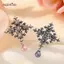 AqToCna Vintage Baroque Kim Cương Giả Chữ Thập Thổ Cẩm Dành Cho Nữ Pha Lê Ngọc Trai Nước Thả Thổ Cẩm Tiệc Văn Phòng Trang Sức Quà Tặng AqToCna