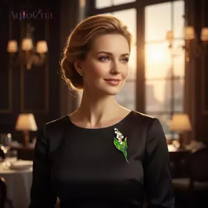 AqToCna Hợp Kim Sang Trọng Hoa Lily Thổ Cẩm Cho Nữ Men Cây Pin Trang Sức Thanh Lịch Cho Quần Áo Khăn Cưới AqToCna