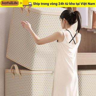 Thùng đựng quần áo JOYFULLIFE, Hộp đựng quần áo có tay cầm Túi đựng chăn, Hộp đựng quần áo chống bụi có thể gập lại dung tích lớn Xô đựng đồ cho gia đình