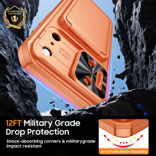 Ốp Điện Thoại Ví Bảo Vệ Chống Sốc Cho Apple iPhone 17 Pro Max 16ProMax 15 Pro Max Giá Đỡ Thẻ Ống Kính Camera Bao