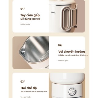 Ấm đun nước điện gấp Ấm đun nước du lịch Thép không gỉ nhỏ Cốc nước sôi ngoài trời Mini Stew Cup Di động