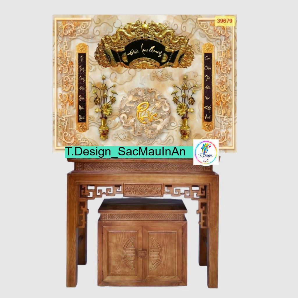 Decal Dán Phòng Thờ - Cuốn Thư Câu Đối - Trang Trí Bàn Thờ Gia Tiên Đẹp, Ý Nghĩa