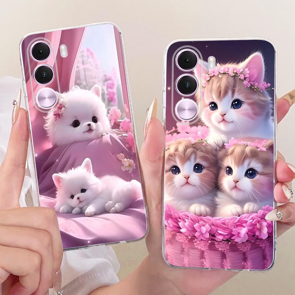 TPU Mềm Trong Suốt Ốp điện thoại Cho Realme C100i C100X 4G Ốp điện thoại May Mắn Cá Koi Họa Tiết Nơ Mèo Dễ Thương Hoạt Hình In Hình Vỏ