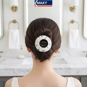 MAKY Thời Trang Chấm Bi Flat Pancake Vuốt Tóc Softfortable Không Nhăn Giá Đỡ Tóc Cho Thể Thao Ngủ VN