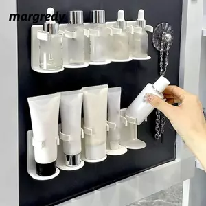 Giá để đồ treo tường MARGREDY, Kẹp nhựa Giá đỡ bình đựng gia vị treo tường tiết kiệm không gian, Giá đựng bình đựng gia vị treo tường đa chức năng tự dính thực tế Phòng tắm