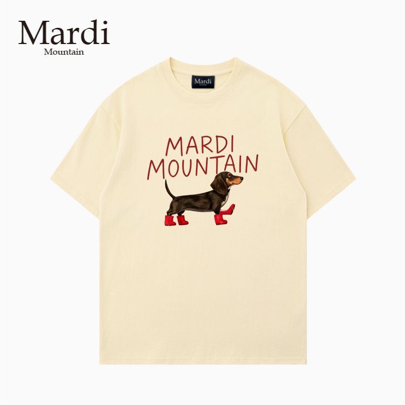 Áo thun cổ tròn Mardi Xuân Hè Phong cách đen trắng nguyên chất Cotton ngắn tay Áo thun nữ 68