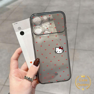 Ốp Lưng Tương Thích Cho iPhone 16 17 15 13 11 12 14 Pro Max 17 Air 14 Plus Full Màn Hình Red Love Kitty Cat Corning Case
