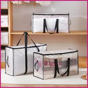 Túi Di Chuyển Dung Tích Lớn Trong Suốt Túi Tote Lớn Cho Tủ Quần Áo Ký Túc Xá Cao Đẳng Căn Hộ Giày Comforter shopidaevn
