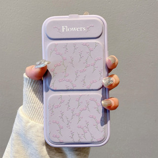 Ốp bảo vệ nắp lật họa tiết hoa tím cho iPhone 11 12promax 13pro15pro 15promax 14 14promax 14pro 16 pro max 16 plus 17 17promax