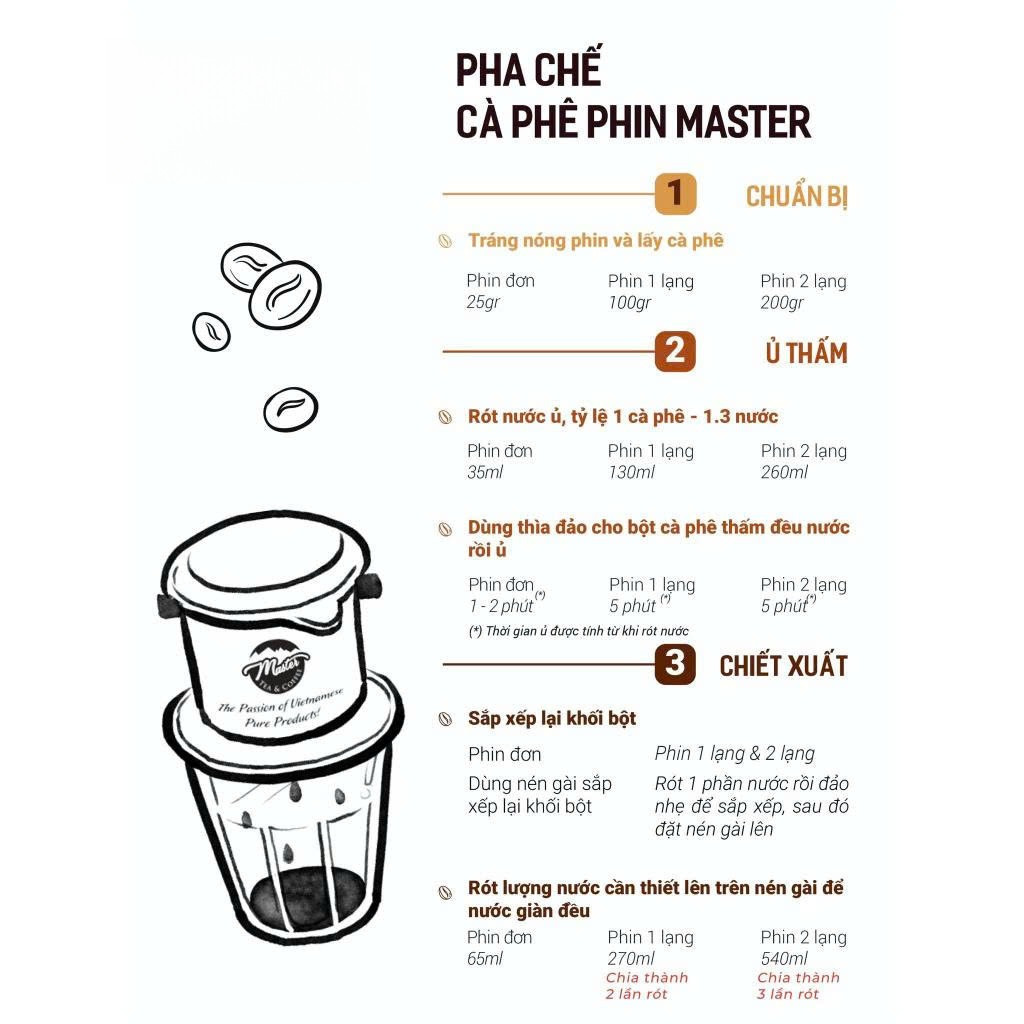 Cà Phê Bột Nguyên Chất Pha Phin Master Balanced 500G Sự Kết Hợp Giữa 90% Robusta Blend Và 10% Arabica Cầu Đất