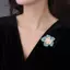 AqToCna Thanh Lịch Hoa Camellia Thổ Cẩm Chân Cho Nữ Hoa Đẹp Cây Mặc Quần Áo Xòe Trang Sức Phụ Kiện Mourning Thổ Cẩm AqToCna