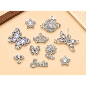 Set Charm Thiên Hà Pha Lê Hoàng Gia Cao Cấp, Bộ Charm Bướm, Vương Miện, Hành Tinh Và Ngôi Sao Đính Đá VIP