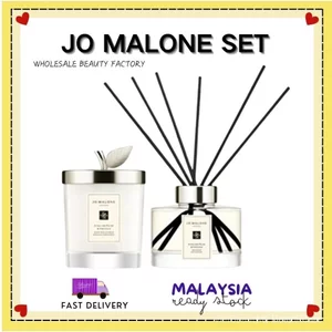 Bộ khuếch tán hương và nến TH Jo Malone English Pear Peony Blush, Bộ quà tặng hương thơm gia đình Lilin Wangi