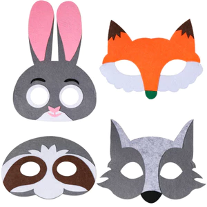 1 Mặt nạ biểu diễn ngày trẻ em Crazy Zoo Judy Rabbit Nick Fox Raccoon Vải không dệt Mặt nạ nỉ26060313