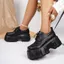 Mùa Xuân Phong Cách Mới Punk Dày Đế Dày Giày Da Nhỏ Retro Xe Tăng Đế Tối Đế Nền Tảng Giày Chụp Đường Phố Giày Kích Thước Lớn Phong Cách Gothic Giày Nữ
