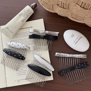 Lược chải tóc nơ da hợp thời trang Kẹp tóc nữ