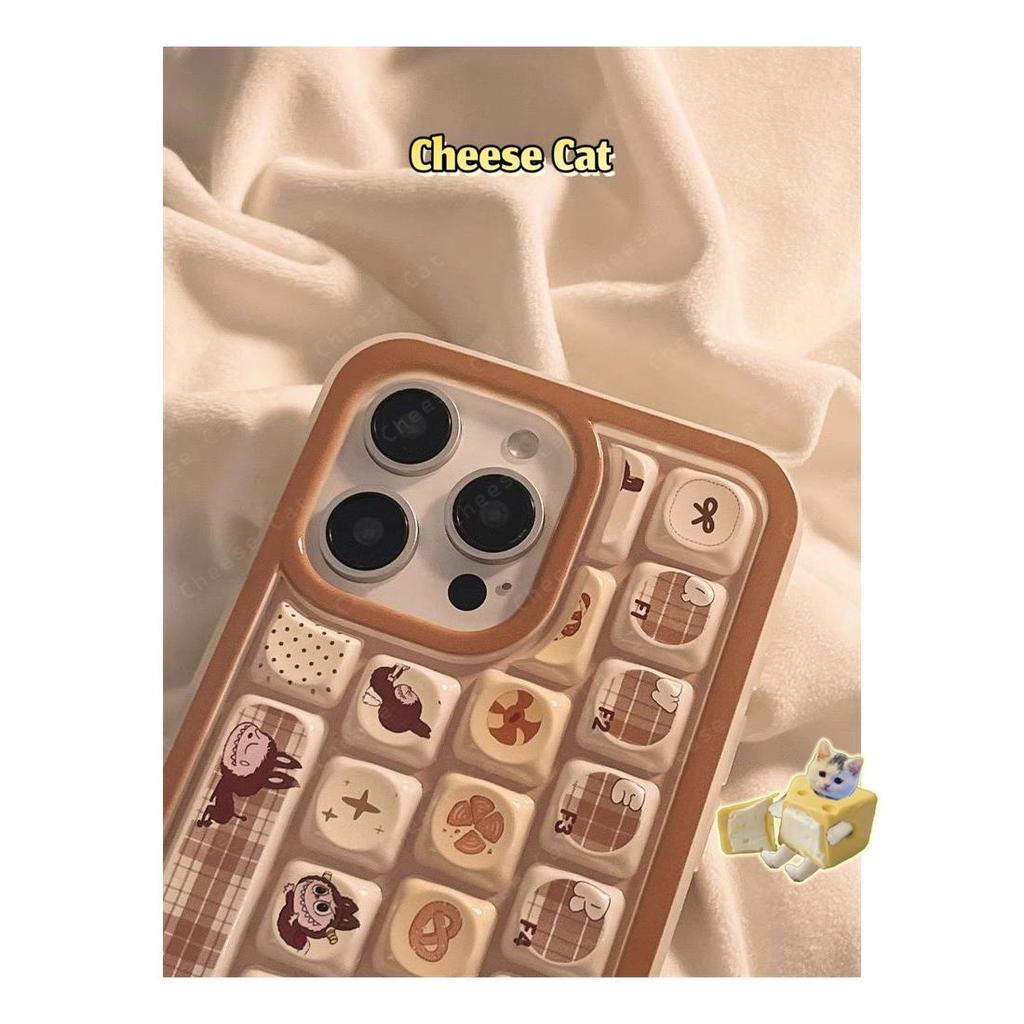 Ốp điện thoại bàn phím 3D Monster Labub cho iPhone 11 14 13 15 12 16 17 Pro Max Ốp điện thoại giảm căng thẳng
