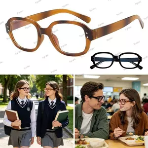 Kính chống ánh sáng xanh PYCOU, Kính mắt vuông bảo vệ mắt, chặn ánh sáng xanh, nhẹ nhàng cổ điển, phụ kiện máy tính phong cách Hàn Quốc cho văn phòng