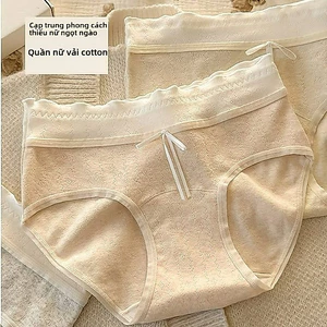 Đồ lót thoải mái Thích hợp cho nữ sinh viên, làm từ 100% Cotton, có chức năng kháng khuẩn, vùng đáy dài.