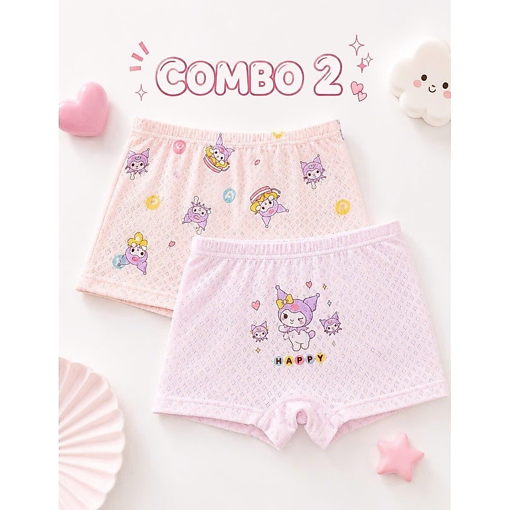 COMBO 2 - COMBO 5 Quần Chip Bé Gái cotton kháng khuẩn mềm mát, thoáng mát co giãn KUROMI