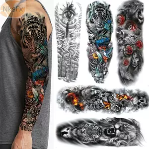 NKSFX 48 * 17CM Hình Xăm Hình Xăm Giả Thời Trang Nóng Chống Thấm Nước Chân Lớn Full Arm