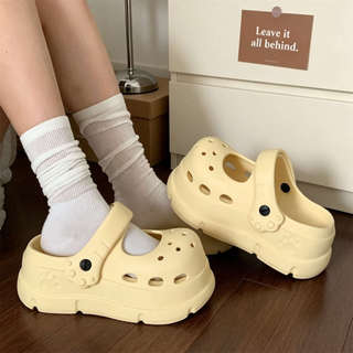 XIXITIAO Mary Jane Dép Nữ Đế Dày Mùa Hè Dễ Thương Móng Vuốt Mèo Nâng Cao 7cm Màu Trơn