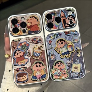 Dễ Thương Ăn Và Vẽ Crayon Shin Chan Điện Thoại Trường Hợp Cho iPhone 17 16 15 14 13 12 11 Pro Max 16 15 14 Plus