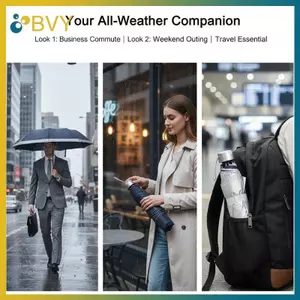 BVY 8 Xương Bạc Keo Ô Di Động Gấp Hướng Dẫn Sử Dụng Chống Gió Mưa Chống Tia UV Bảo Vệ Cho Du Lịch Ngoài Trời.