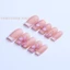 24 Chiếc Móng Tay Giả Pháp Với Hoa Hồng Kim Cương Giả Vuông Giữa Chiều Dài Móng Tay Giả Cho Tiệc Cưới