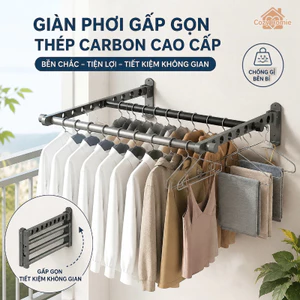 Móc treo quần áo gấp gọn thép carbon chống rỉ sét chống ẩm móc treo nhiều đồ dùng cho nhà tắm